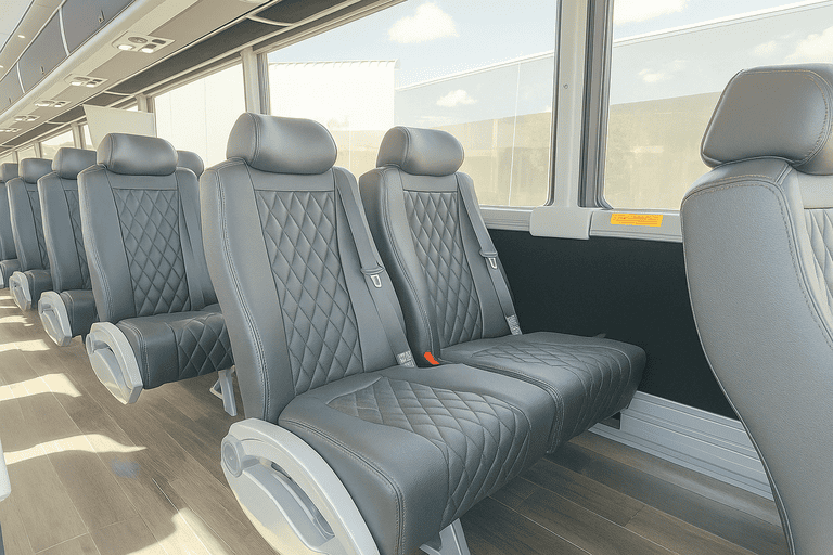 interior of Yuma Coach Bus Service charter bus