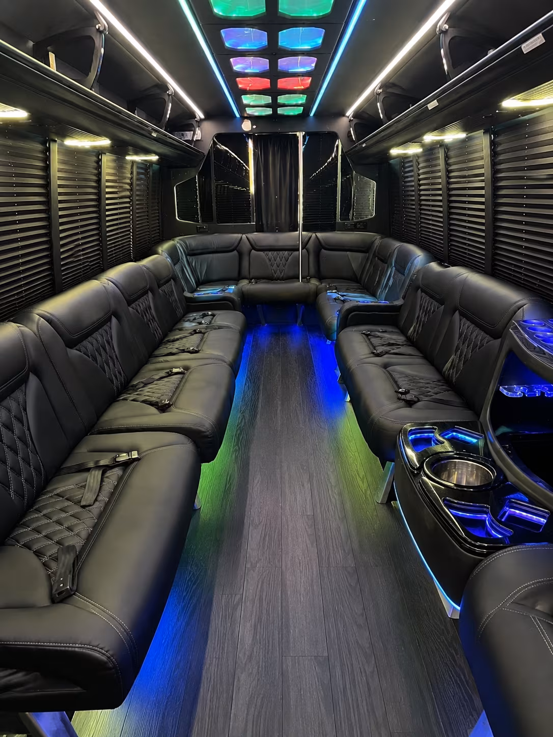 yuma 20 passenger party bus interior