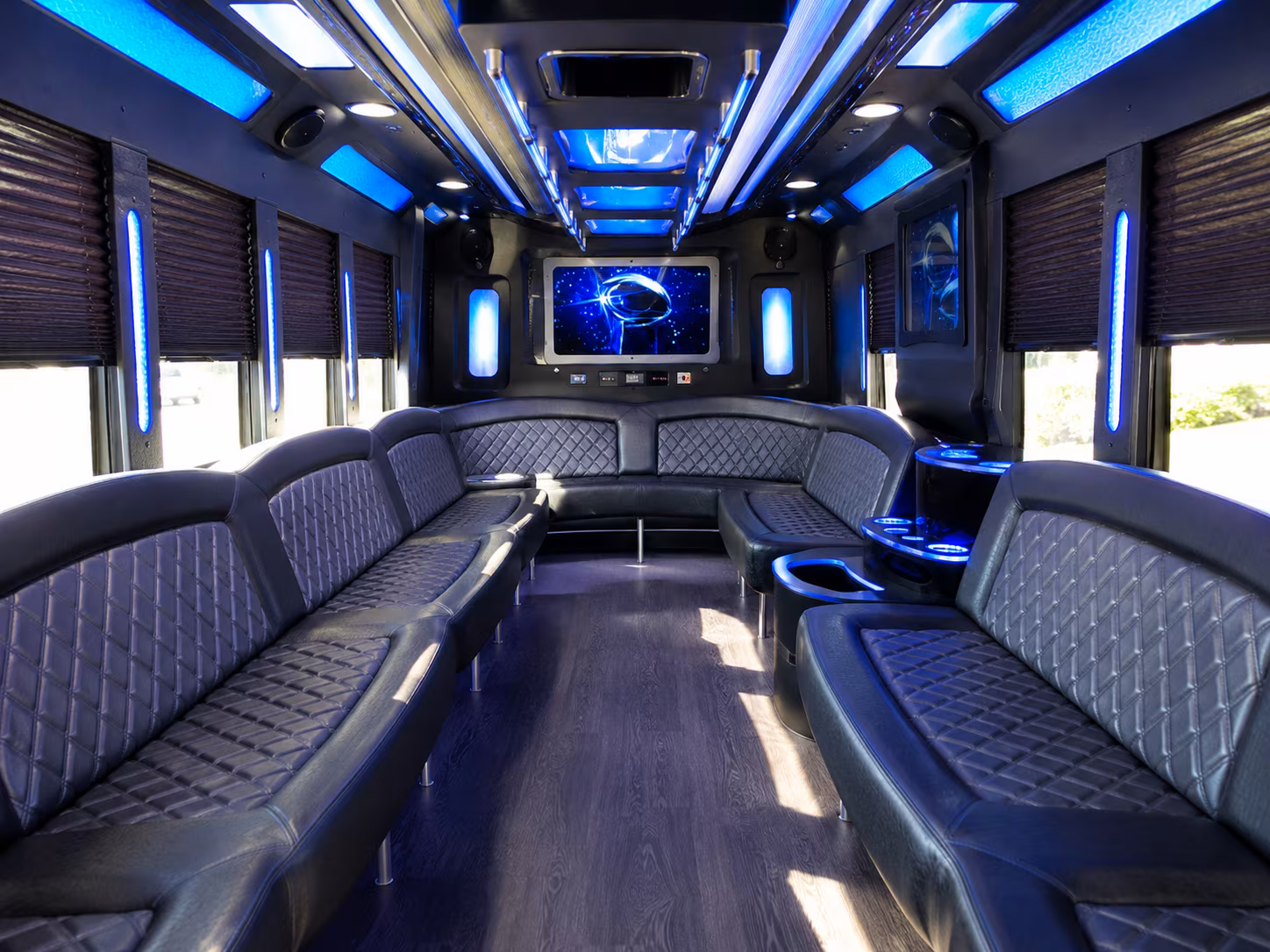 yuma 28 passenger party bus inside