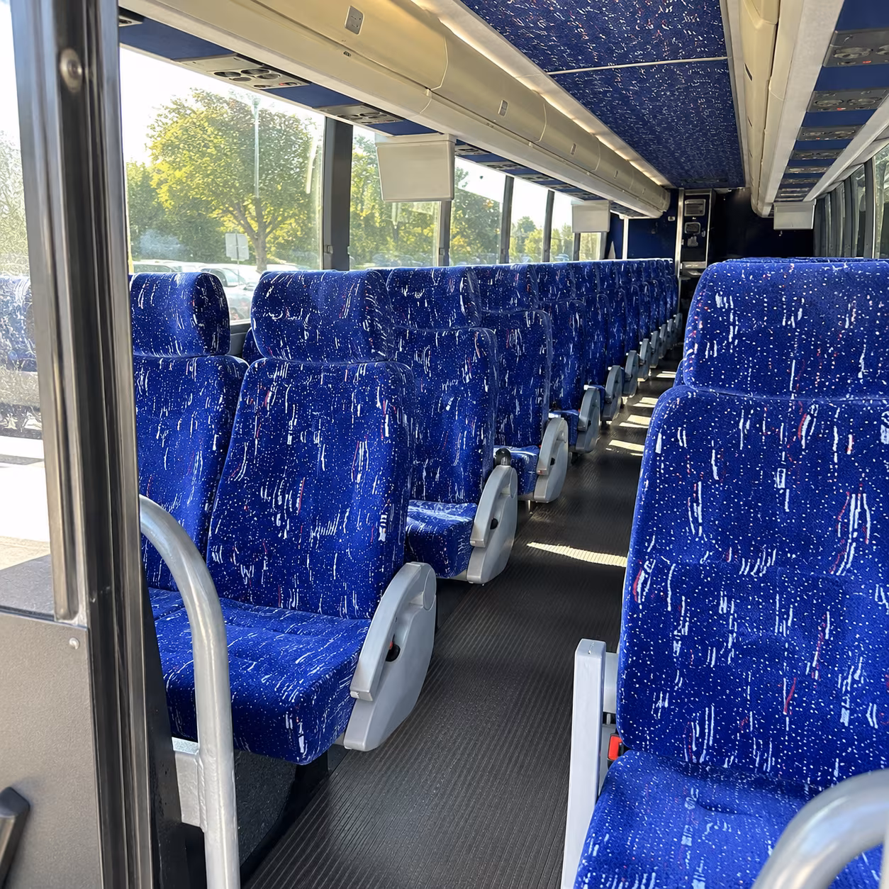 yuma 56 passenger charter bus inside